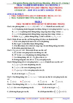 Bài tập trắc nghiệm phương pháp tọa độ trong mặt phẳng – Hồ Minh Nhựt
