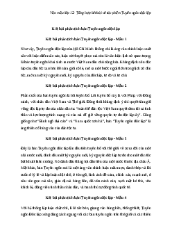 Văn mẫu lớp 12: Tổng hợp kết bài về tác phẩm Tuyên ngôn độc lập (41 mẫu)