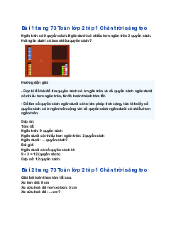 Giải SGK Toán lớp 2 trang 73 Bài toán nhiều hơn| Chân trời sáng tạo