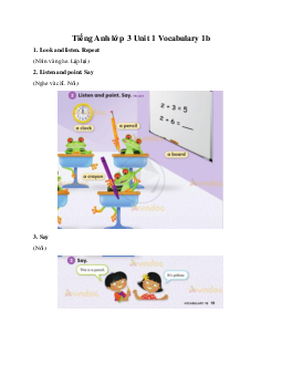 Explore Our World 3 Unit 1 My classroom Vocabulary 1b