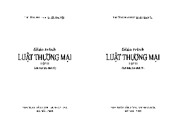 Giáo trình Luật thương mại (tập 2) | Đại học Luật Hà Nội