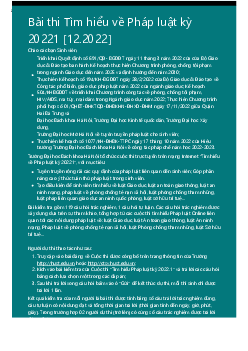 Bài thi Tìm hiểu về Pháp luật kỳ 20221 | Pháp luật đại cương | Đại học Bách Khoa Hà Nội