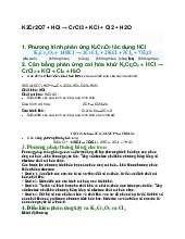 K2Cr2O7 + HCl → CrCl3 + KCl + Cl2 + H2O - Hóa học 12