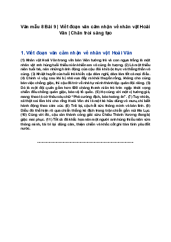 Văn mẫu 8 | Viết đoạn văn cảm nhận về nhân vật Hoài Văn
