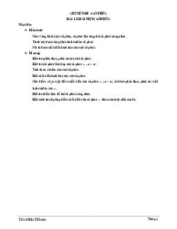 Bài giảng khái niệm số phức Toán 12