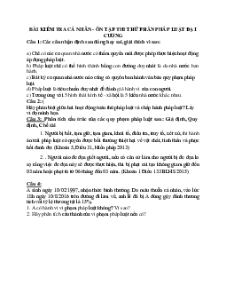 Bài kiểm tra cá nhân - Ôn tập thi thử phần Pháp luật đại cương