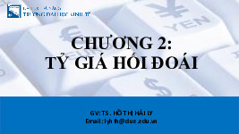 chương 2 thanh toán quốc tế - tỷ giá hối đoái