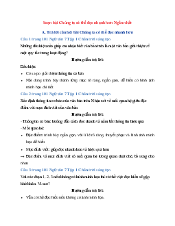 Soạn bài Chúng ta có thể đọc nhanh hơn Ngắn nhất | Ngữ Văn 7 Chân Trời Sáng Tạo tập 1