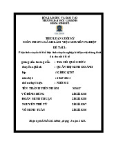 Tiểu luận Phân tích các yếu tố thể hiện tính chuyên nghiệp khi làm việc trong thời đại chuyển đổi số | Môn Phong cách làm việc chuyên nghiệp - Đại học Gia Định