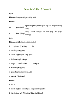 Giải Tiếng Anh lớp 3 Unit 7: Lesson 3 | Global Success