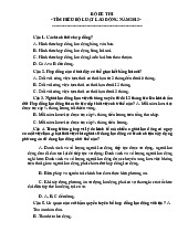 Bộ đề thi trắc nghiệm bộ luật lao động 2012 | Đại học Hoa Sen