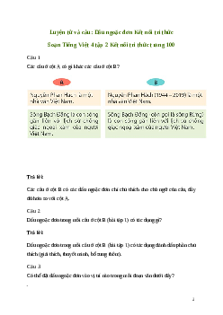 Soạn bài Luyện từ và câu: Dấu ngoặc đơn | Kết nối tri thức