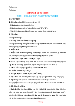 Giáo án Toán 6 sách Chân trời sáng tạo học kì 1 phương pháp mới-Bộ 1