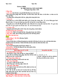 Giáo án Toán 7 C6 - Bài 4: Phép nhân đa thức một biến | Cánh diều