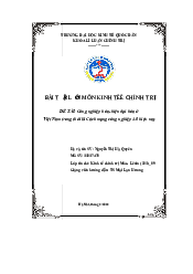 Bài tập lớn: Công nghiệp hóa - hiện đại hóa ở Việt Nam trong thời kì Cách mạng công nghiệp | Đại học Kinh Tế Quốc Dân