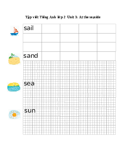 Tập viết Tiếng Anh lớp 2 Unit 3: At the seaside | Global Success