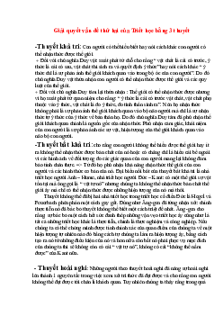 Giải quyết vấn đề thứ hai của Triết học bằng 3 thuyết học phần Triết học Mac-Lênin