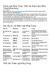 Thành ngữ tiếng Trung, 1000 câu thành ngữ tiếng Trung thông dụng