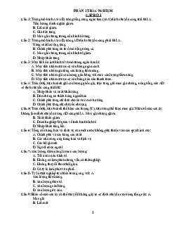 Bộ câu hỏi trắc nghiệm ôn tập Nguyên lý Marketing