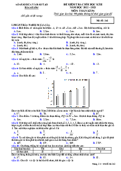 Đề thi cuối học kì 2 Toán 6 năm 2022 – 2023 sở GD&ĐT Bắc Giang