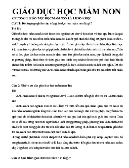 Đề cương giáo dục học MN | Đại học sư phạm Hà nội