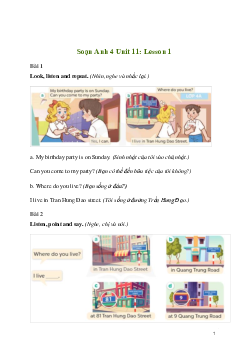 Giải Tiếng Anh lớp 4 Unit 11: Lesson 1 | Global Success