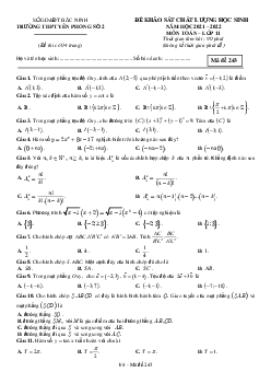 Đề khảo sát Toán 11 năm 2021 – 2022 trường THPT Yên Phong 2 – Bắc Ninh