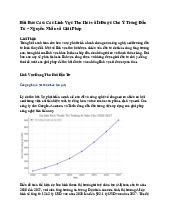 Các Lĩnh Vực Thu Hút và Ít Được Chú Ý Trong Đầu Tư – Nguyên Nhân và Giải Pháp | Báo Cáo Đầu tư quốc tế