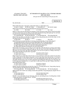 Đề thi thử THPT Quốc gia 2021 môn GDCD trường Liễn Sơn, Vĩnh Phúc lần 1