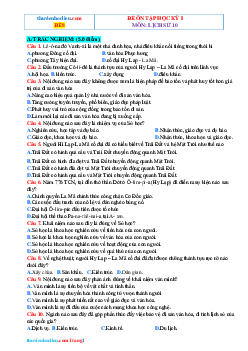 Đề kiểm tra HK1 Lịch Sử 10 Kết Nối Tri Thức-Đề 8(Có đáp án)