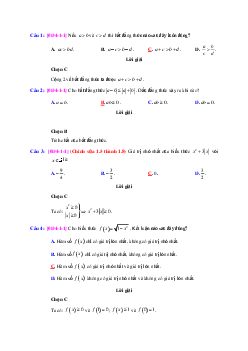 Bài tập trắc nghiệm bất đẳng thức và bất phương trình có lời giải chi tiết