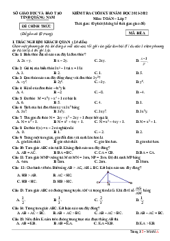 Đề kiểm tra cuối kỳ 2 Toán 7 năm 2021 – 2022 sở GD&ĐT Quảng Nam