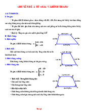 Phương Pháp Giải Toán Tứ Giác Và Hình Thang Có Lời Giải Lớp 9