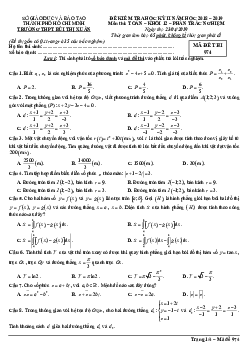 Đề thi học kì 2 Toán 12 năm 2018 – 2019 trường THPT Bùi Thị Xuân – TP HCM