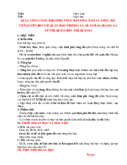 Giáo án Lịch Sử 8 kết nối tri thức bài 6 công cuộc khai phá vùng đất phía Nam và thực thi chủ quyền đối với quần đảo Trường Sa, quần đảo Hoàng Sa từ thế kỉ XVI đến thế kỉ XVIII