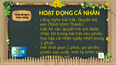 Giáo án điện tử Đạo Đức 6 Bài 11 Kết nối tri thức: Quyền cơ bản của trẻ em