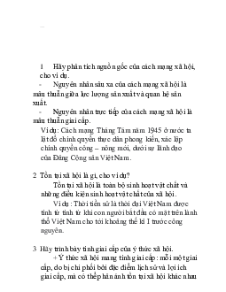 Phân tích nguồn gốc của cách mạng xã hội ?