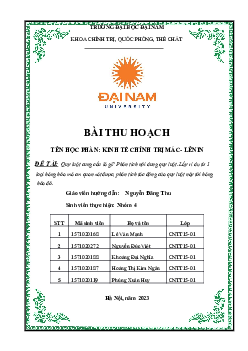 Tài liệu tham khảo: Bài thu hoạch môn Kinh tế chính trị Mác-Lênin