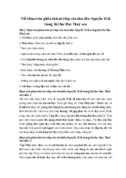 Viết đoạn văn phân tích nét đẹp của tâm hồn Nguyễn Trãi trong bài thơ Dục Thuý sơn Ngữ Văn 10 sách Kết Nối Tri Thức