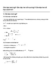 Căn bậc hai là gì? Căn bậc hai số học là gì? Căn bậc hai số học của 9 là? | Toán 9