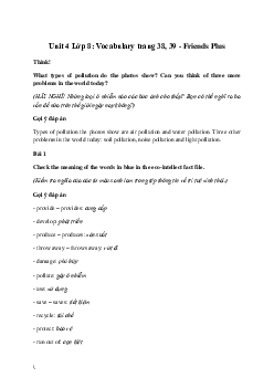 Giải Tiếng Anh 8 Unit 4: Vocabulary | Friends Plus