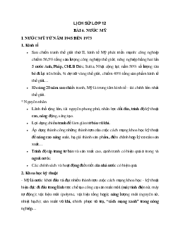 Lịch Sử 12 bài 6: Nước Mĩ