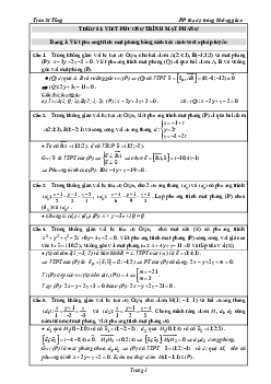 Bài tập tọa độ không gian phân theo dạng có lời giải chi tiết – Trần Sĩ Tùng Toán 12