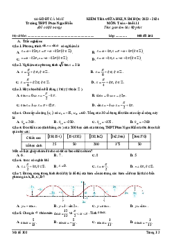 Đề giữa HK1 Toán 11 năm 2023 – 2024 trường THPT Phan Ngọc Hiển – Cà Mau