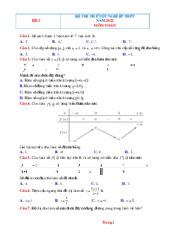 Đề thi thử tốt nghiệp 2022 môn Toán -Đề 2 (có lời giải chi tiết)
