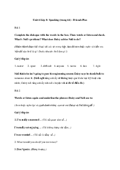 Giải Tiếng Anh 8 Unit 6: Speaking | Friends Plus
