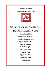 Báo cáo Nghiên cứu về nghệ thuật múa rối nước môn Cơ sở Văn hóa Việt Nam | Trường Đại học Duy Tân