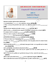 Chuyên đề TỪ LOẠI DẠNG CÂU (phần 1) Compiled by Mrs Trang Anh | Tài liệu Tiếng Anh