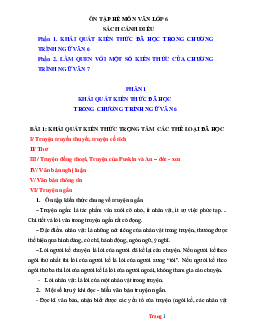 Tài liệu ôn hè Văn 6 Cánh diều