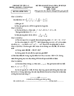 Đề giao lưu HSG Toán 8 năm 2016 – 2017 phòng GD&ĐT Yên Lạc – Vĩnh Phúc